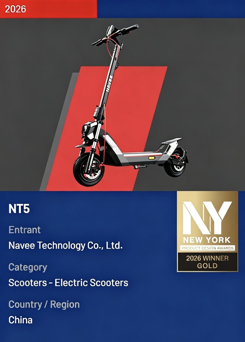 NAVEE NT5, 2026 NY Product Design Awards Gold Winner